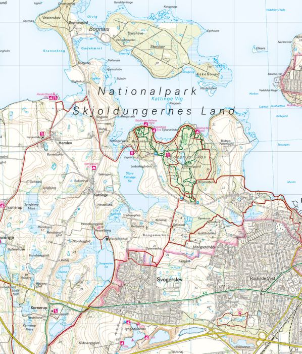 Roskilde & Nationalpark Skjoldungernes land kort