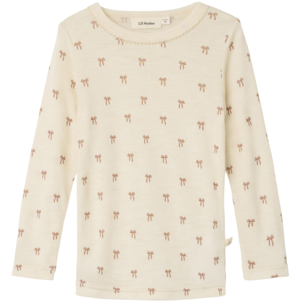 Køb Lil'Atelier Turtledove Melange Nmfnalu Wo/Mo Ls Slim Top Lil