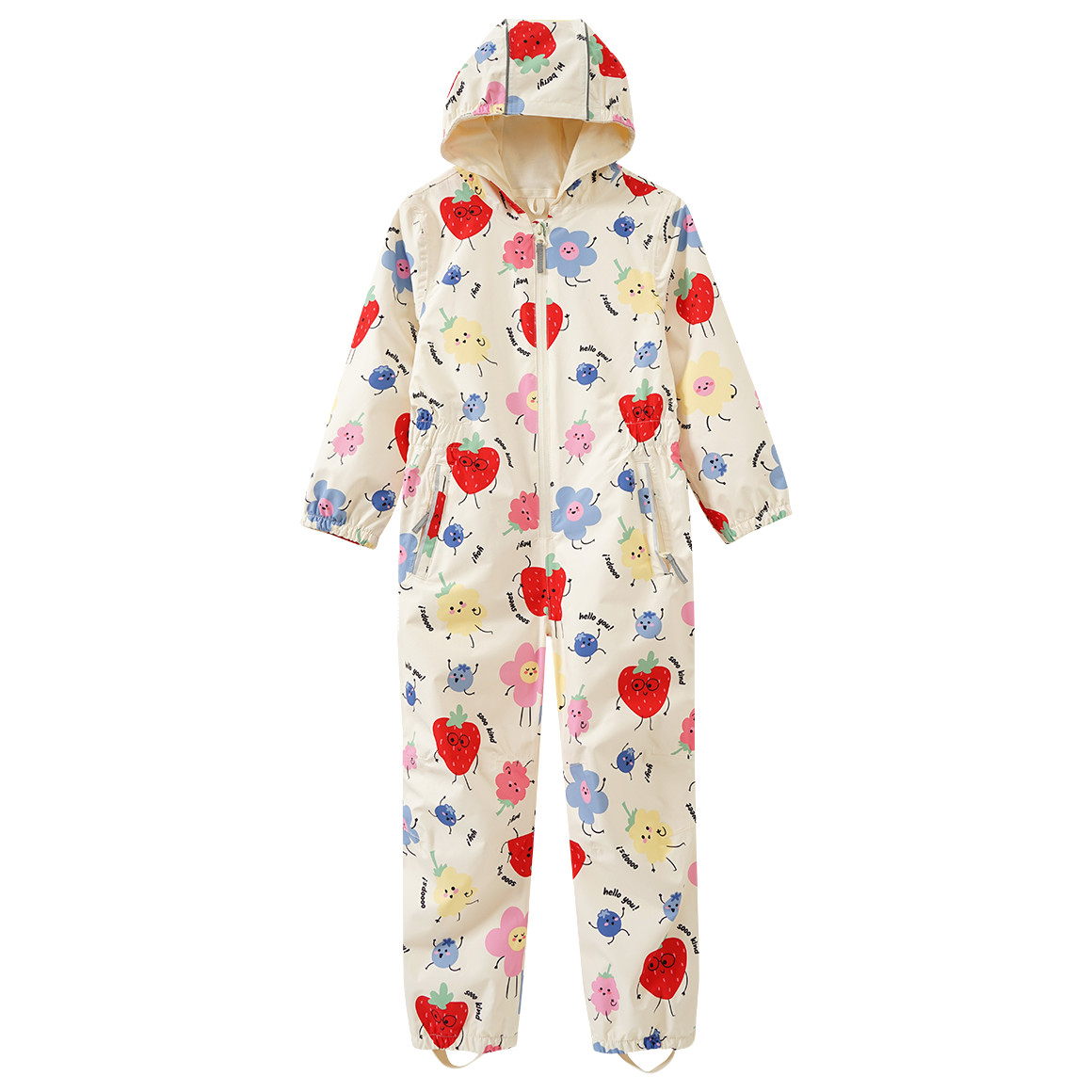 Topolino Mädchen Regenoverall mit Allover-Print creme