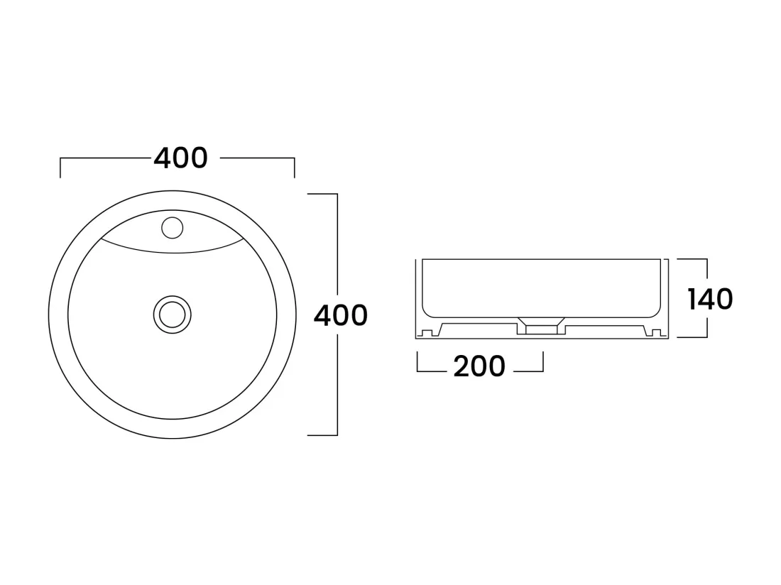 Meuble de salle de bain suspendu strié liseré doré avec double vasque à poser ronde - Blanc - 150 cm - KELIZA