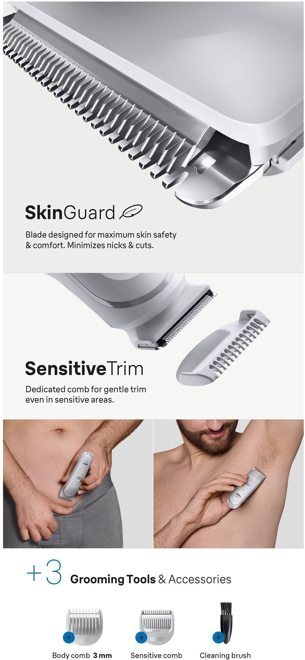 Braun Haarschneider »Bodygroomer BG3530« Extra Hautschutz, 80 Min Akkulaufzeit, wasserdicht