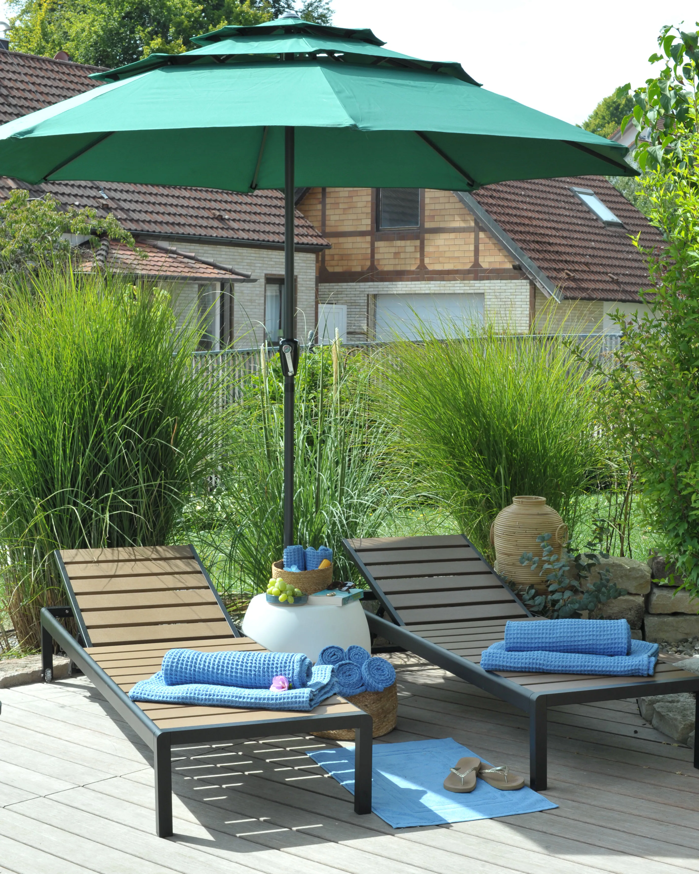 Parasol 285 cm BIBIONE Smaragdgroen