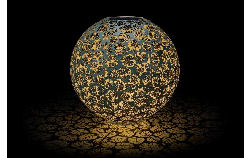Windlicht Solar Antic Ball Monstera Ø 40 cm, DunkelgrünSolarleuchte zum Aufstellen