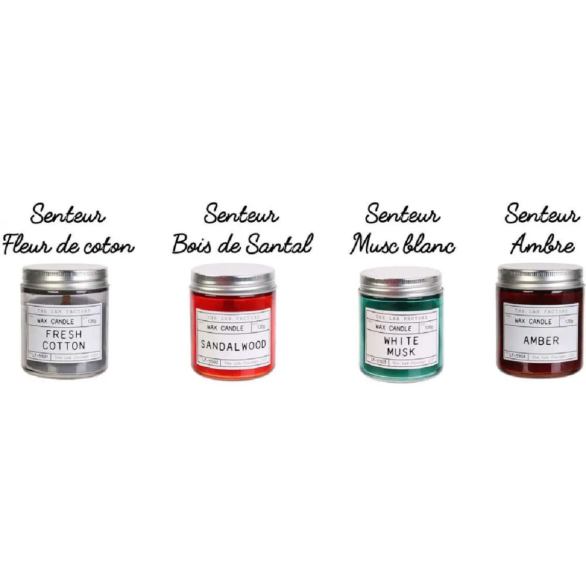 The Home Deco Factory Bougies Parfumées en Pot Lab - 8 cm (Lot de 4)