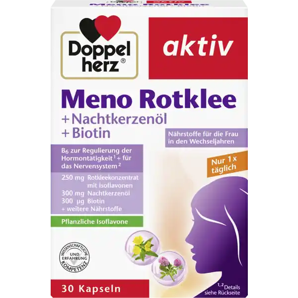 aktiv Meno Rotklee + Nachtkerzenöl + Biotin Kapseln