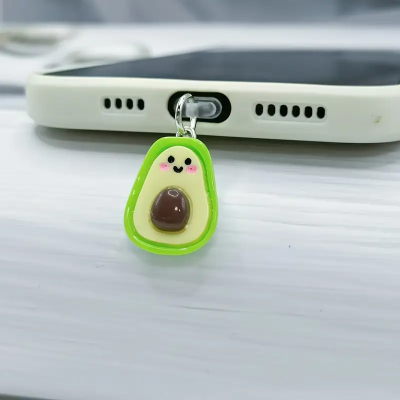 (2er Set) Lightning Anhänger Anti Staub Acryl Schutzstecker Anschlusskappen für Smartphones - Avocado
