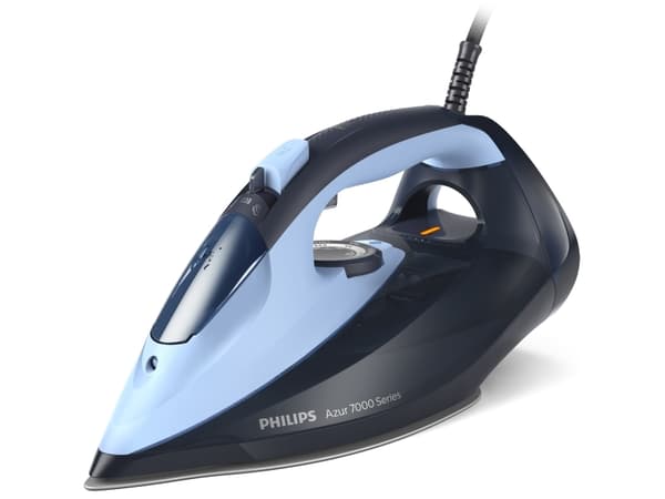Philips 7000 series DST7041 - Dampstrykejern med automatisk slukking - såleplate: SteamGlide Elite - 2400 W - lys blå/mørk blå