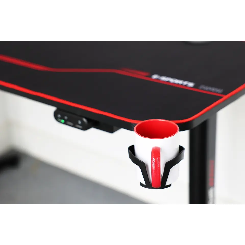 Gaming bureau zwart/rood - Elektrisch verstelbaar - 140x66 cm