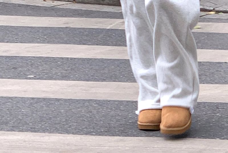 Dreamkura - Melange joggingbroek met trekkoord en wijde pijpen