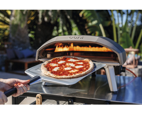 Ooni Koda 16 Gas Pizza Oven 63 x 58 cm RVS Zilver/Zwart L-vormige Vlam Gebruiksvriendelijk en Directe Gasontsteking