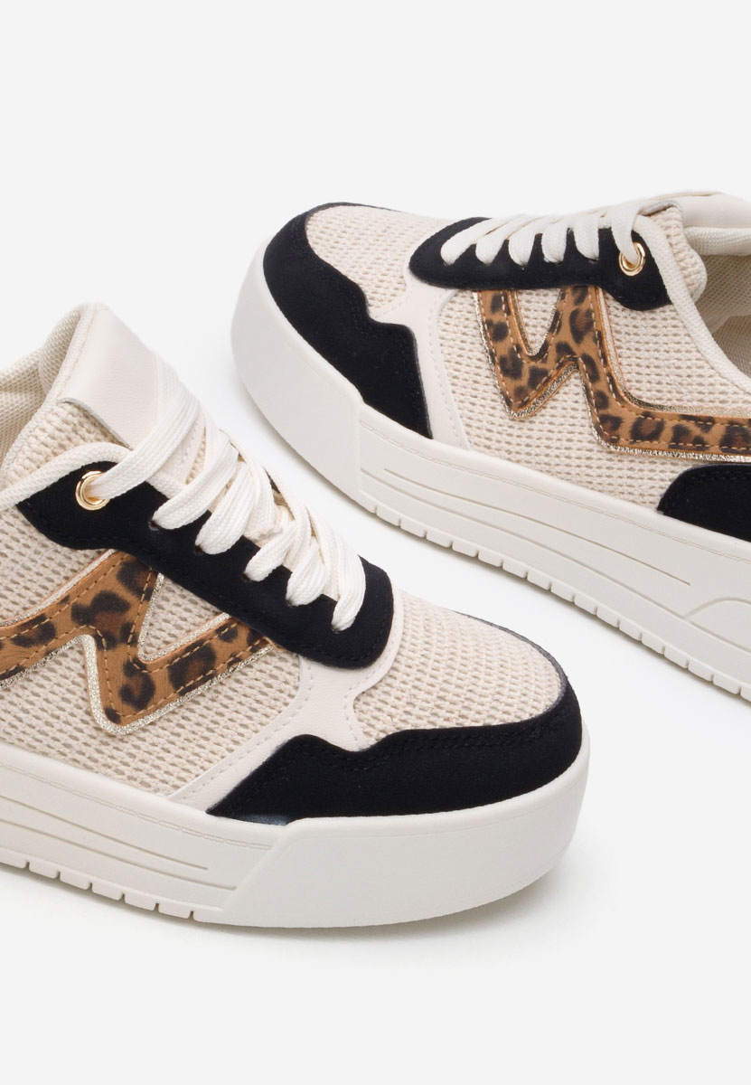 Baskets à plateforme beige Caelysa