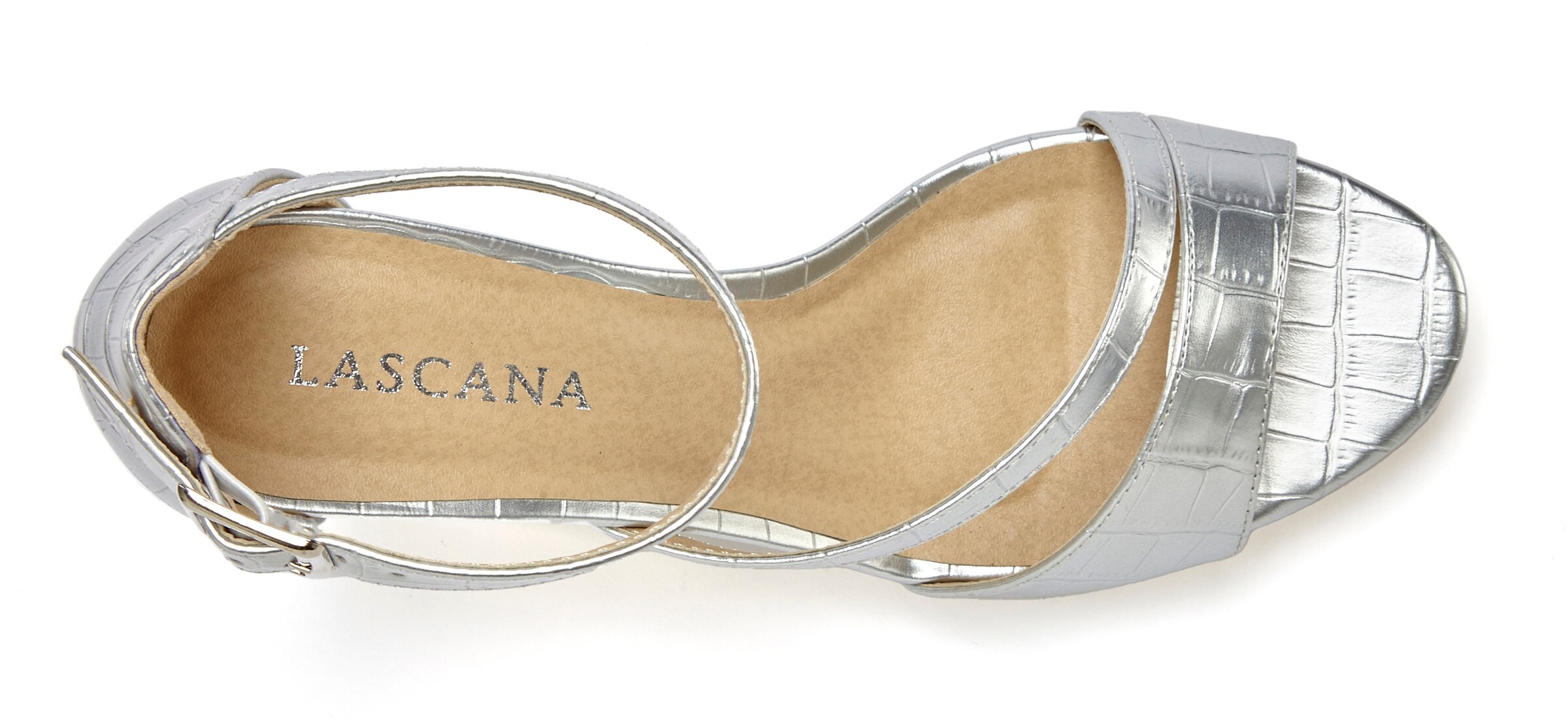 LASCANA Sandalette in silberfarben
