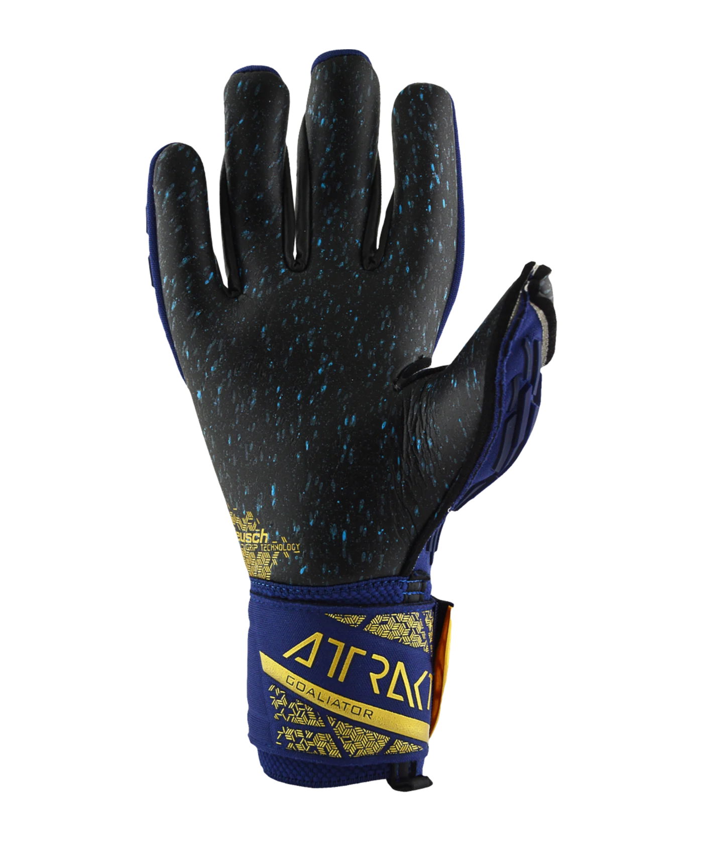 Reusch Attrakt Freegel Fusion Goaliator TW-Handschuhe Night Spark 2024 Blau Gold F4411