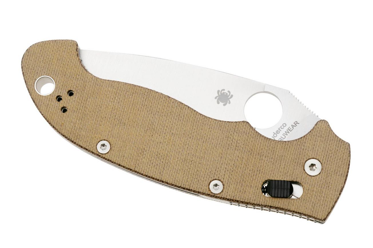 Spyderco Manix 2 XL CPM Cru-Wear C95MPCW2 Brown Canvas Micarta zakmes