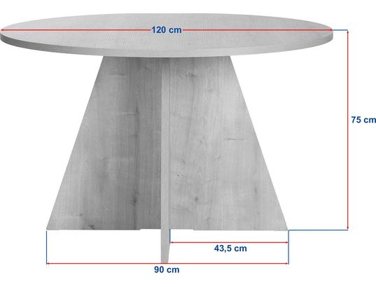 CONCEPT1 - Table Virella pin atlantique 120 x 120 x h75