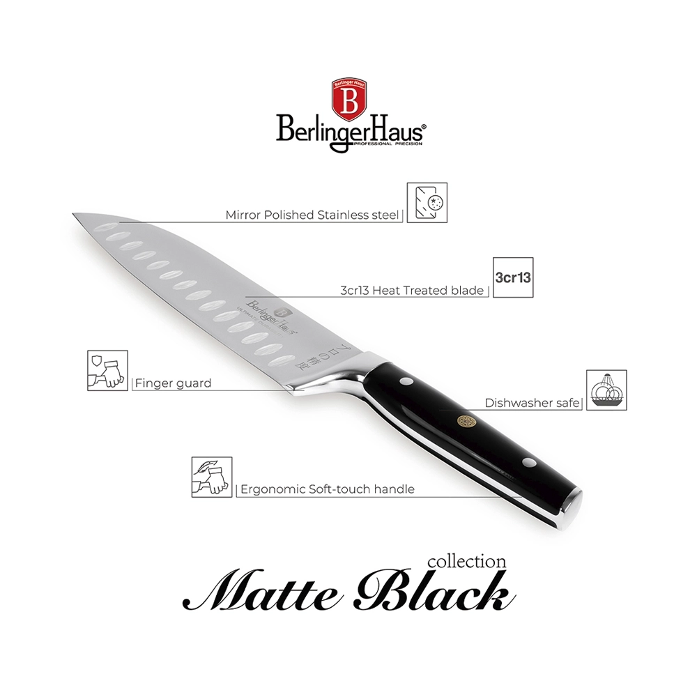 Berlinger Haus Santoku Messer 17.5cm Black Vantage Collection