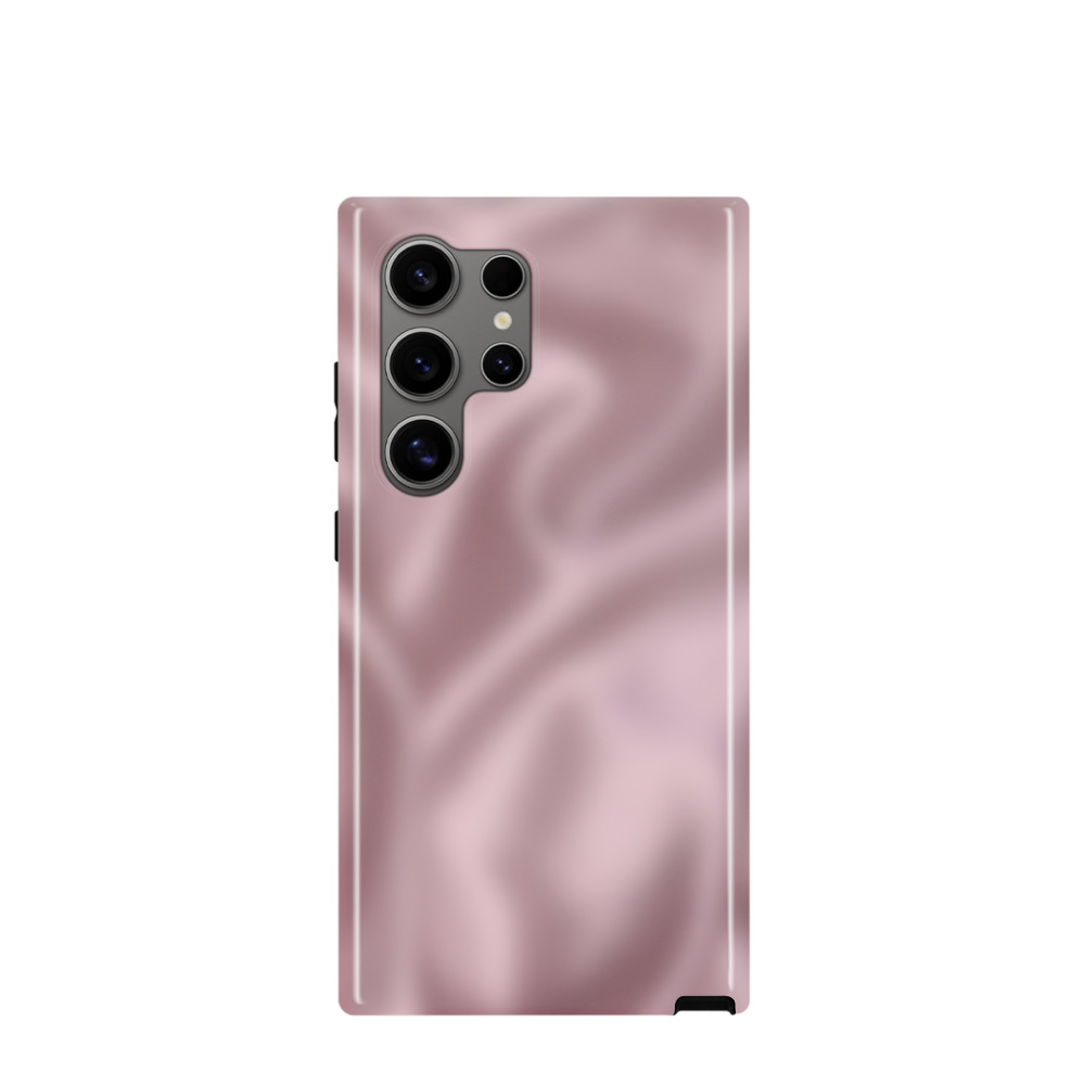 Samsung Galaxy S24 Ultra Hybrid (Kunststoff / Gummi) Hülle Seidenglanz 3 - Rosa