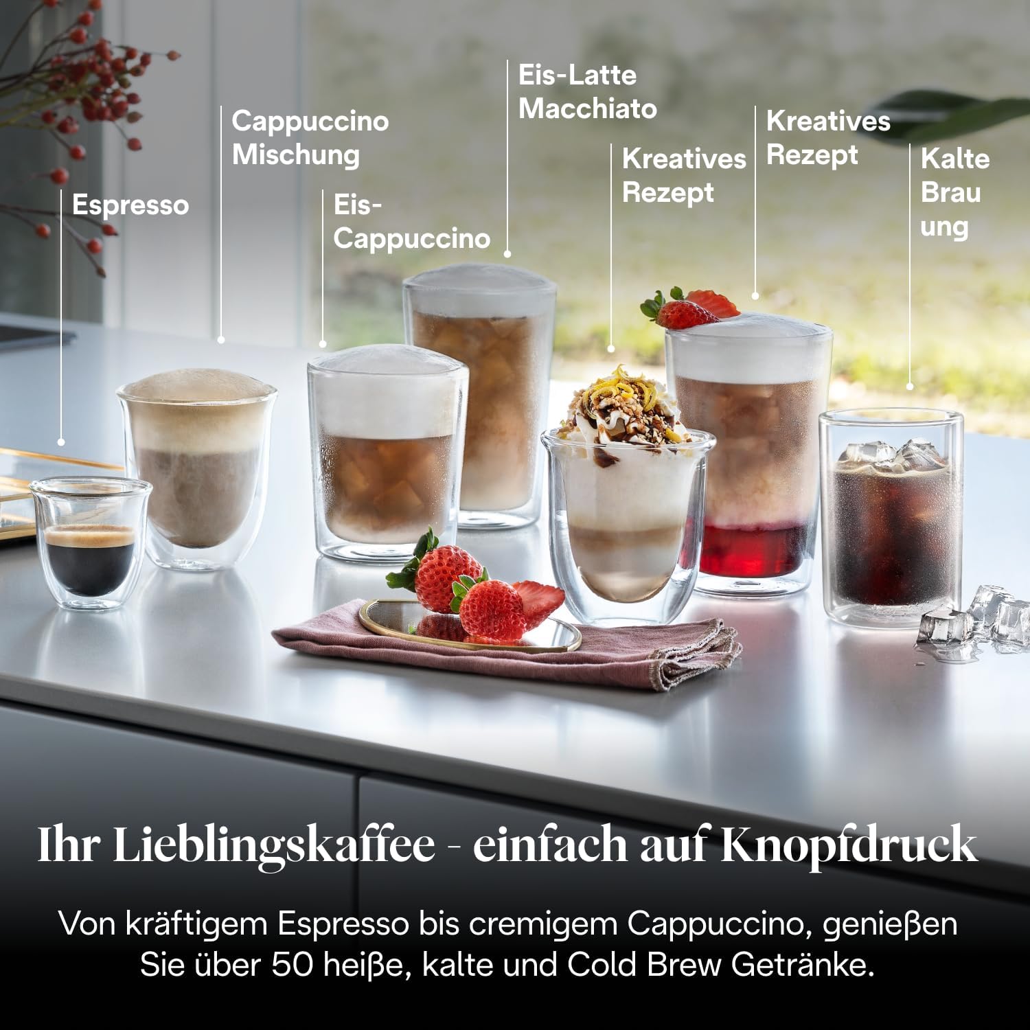 De'Longhi Eletta Explore - Perfetto Kaffeevollautomat mit LatteCrema-Milchaufschäumer, 50 Getränke inklusive Cold Brew auf Knopfdruck, farbiges Touch-Display, Dunkelgrau (ECAM452.67.G)