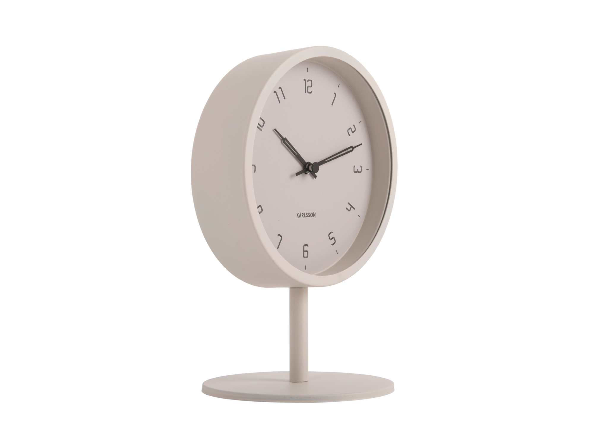 Table clock Stark iron matt warm grey
