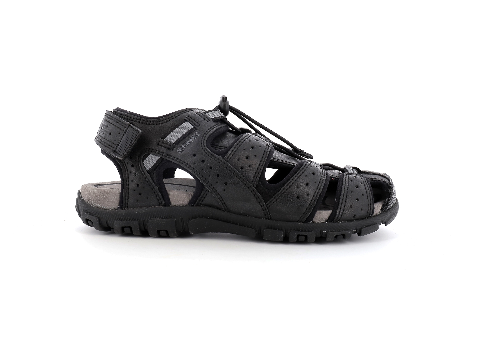 Geox-U SANDAL STRADA-U6224B Matières combinées Noir