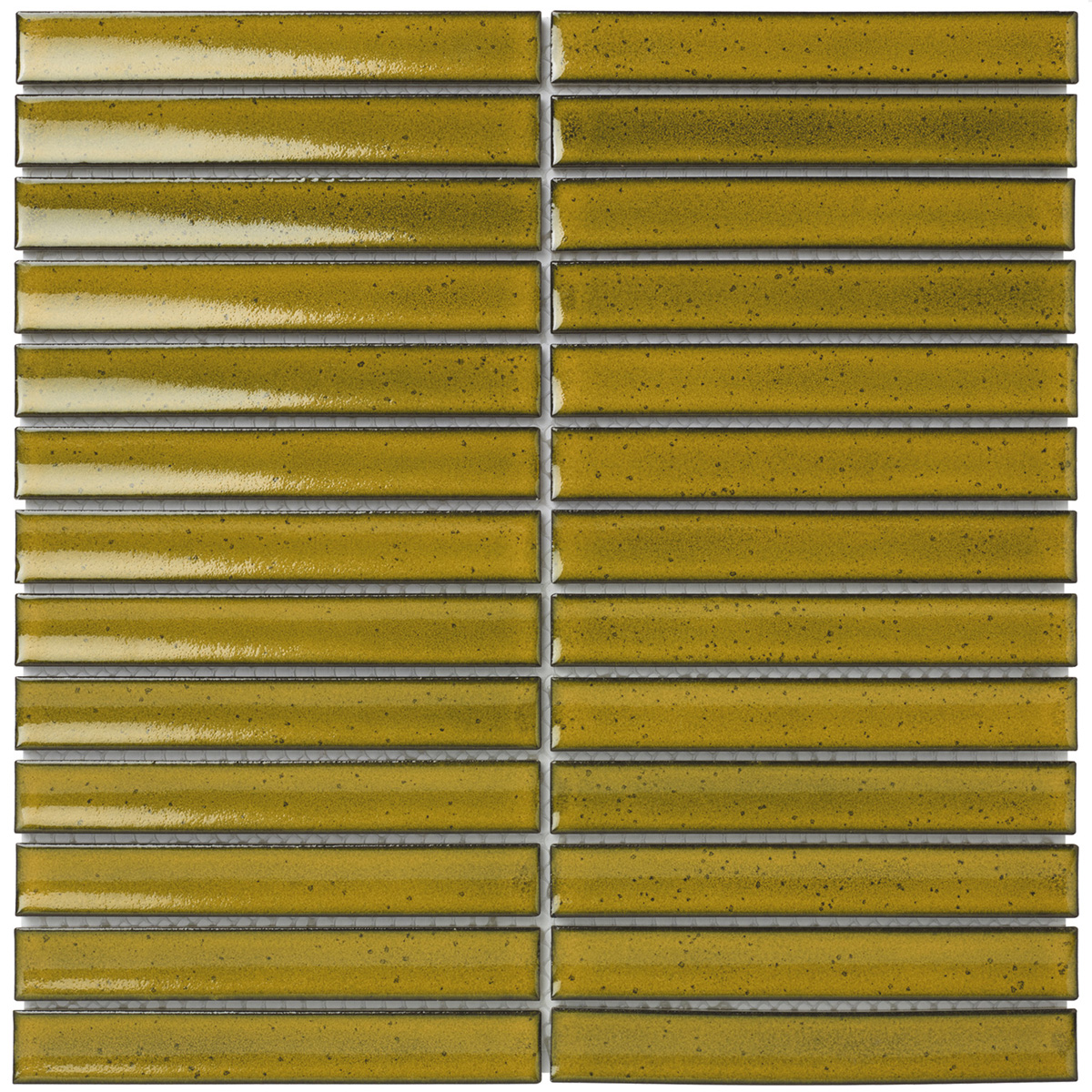 Tegelsample: The Mosaic Factory Sevilla smalle vinger 2cm mozaïek tegels 30x30 geel
