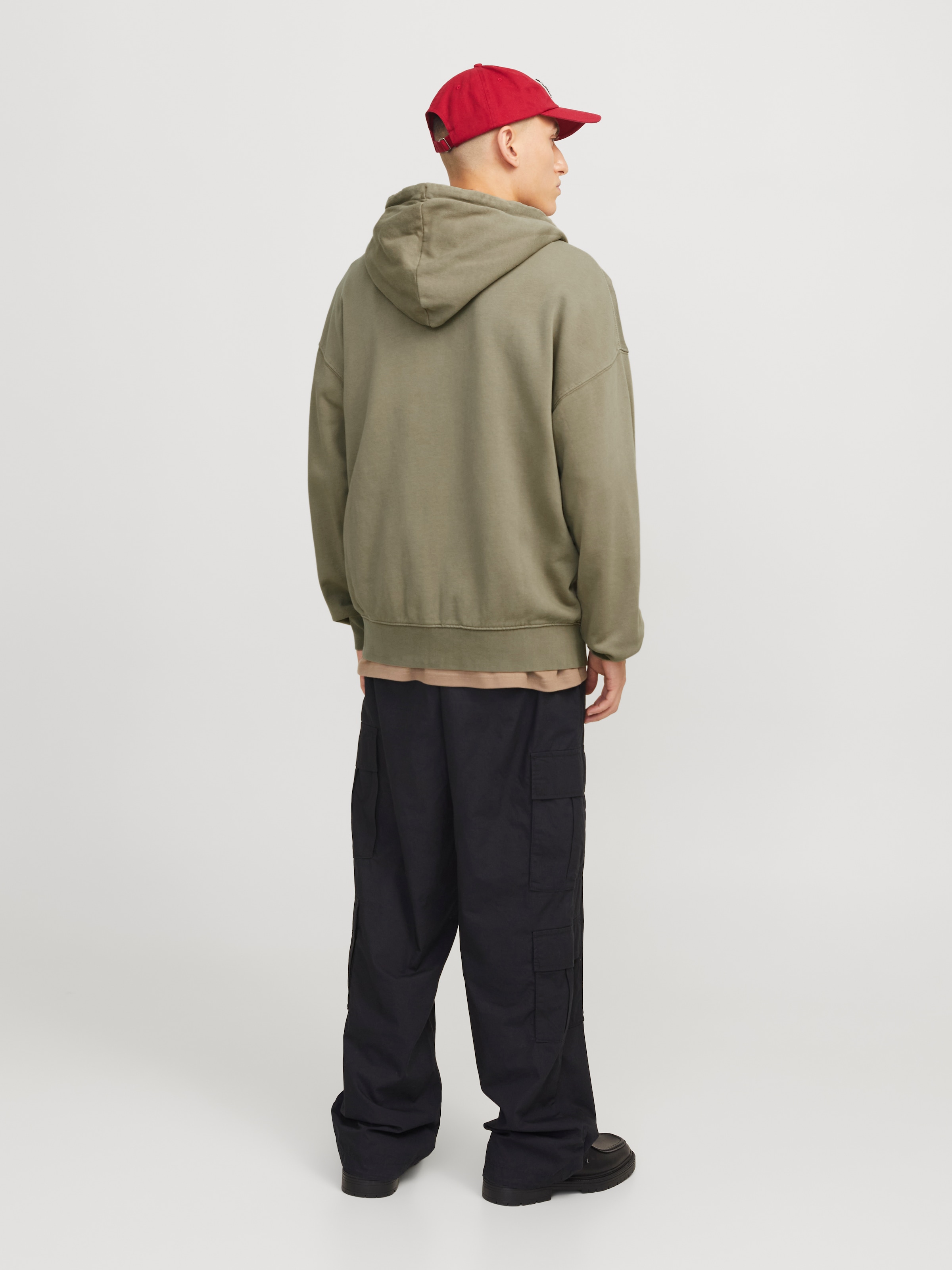 Jack & Jones Kapuzensweatjacke »JJECHARGE Hoodie mit Kapuze, Kordelzug und Taschen«, unifarben, modisch, loose fit, Baumwolle, Kapuze