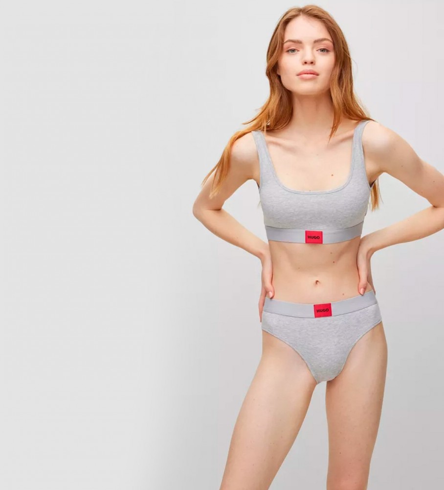 Top esportivo cinza HUGO e lingerie