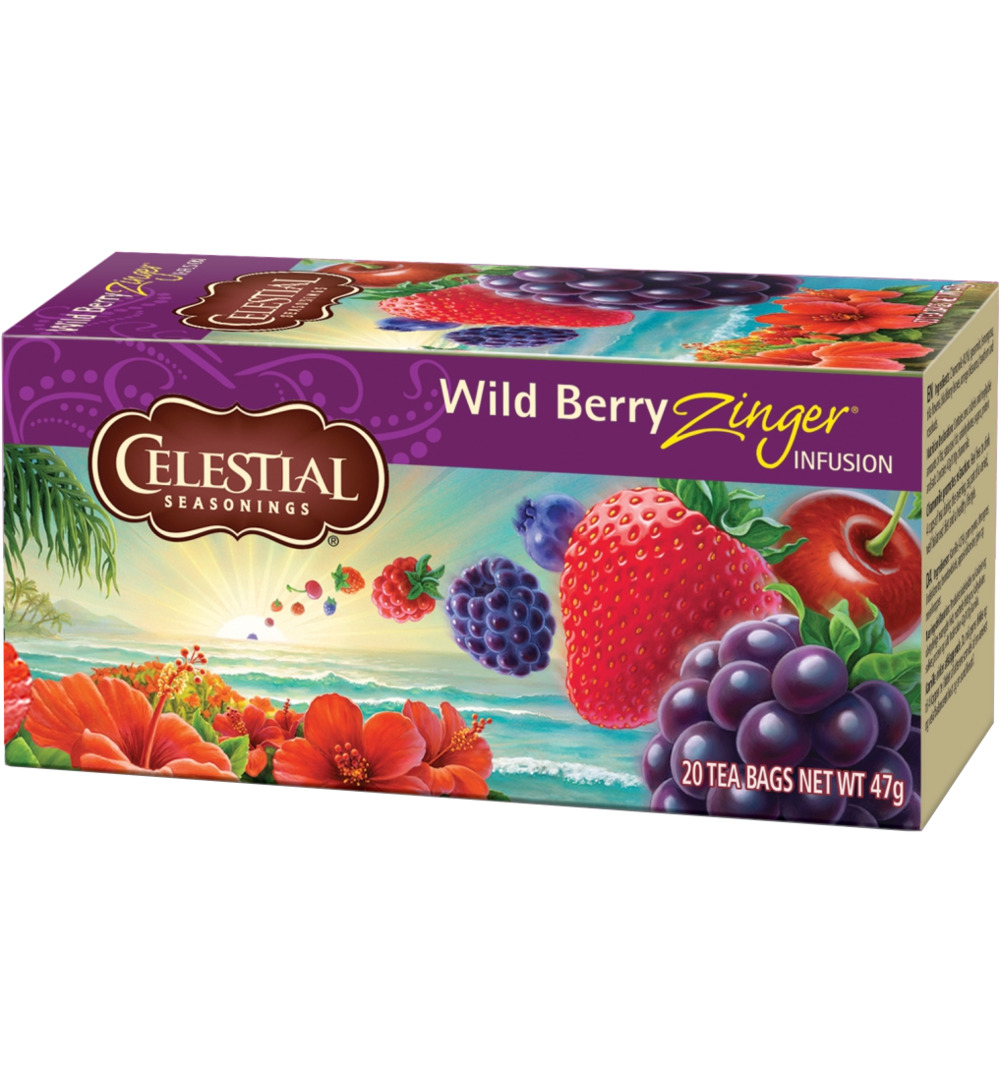 Celestial Seasonings Wild berry zinger herb tea (20 stuks)