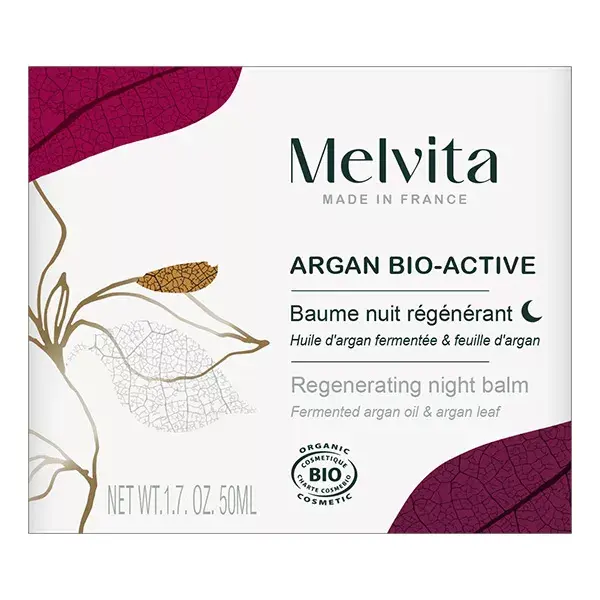 Bálsamo Noturno Regenerador Bioativo de Argan Melvita 50ml