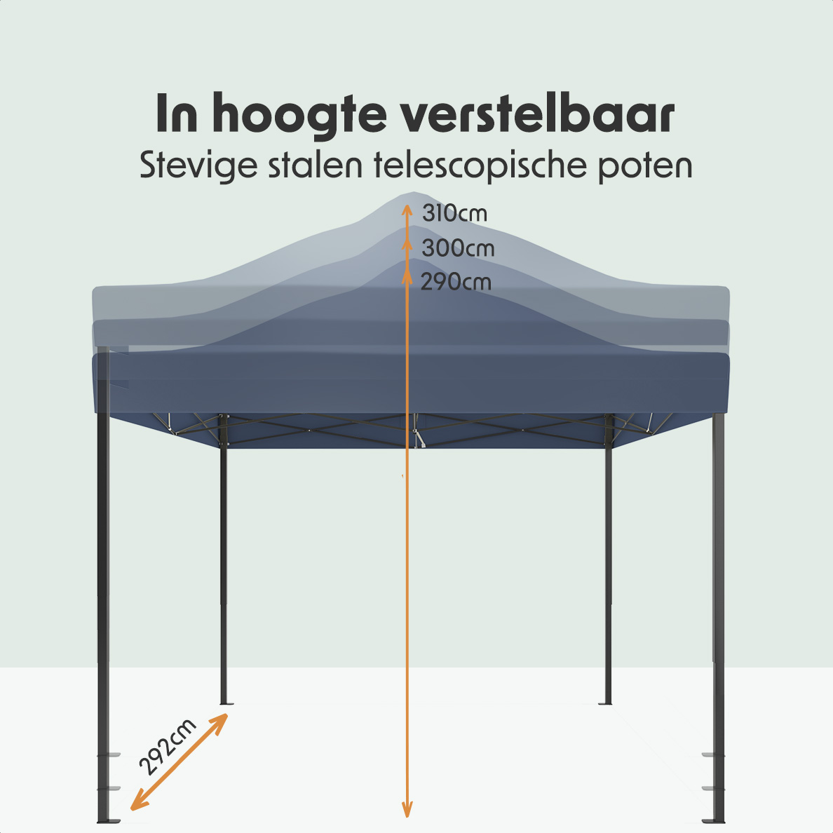 LifeGoods 3 x 3 meter partytent met zijwanden - Dark Blue