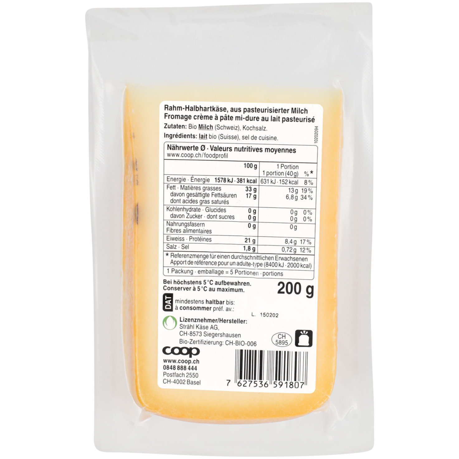Naturaplan Bio Rahmkäse Portion