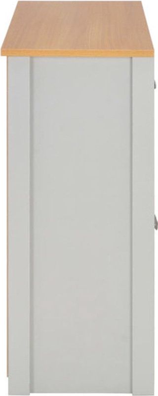 Dressoir - Grijs - Bewerkte Hout met Melamine - 2 Lades en 3 Deuren