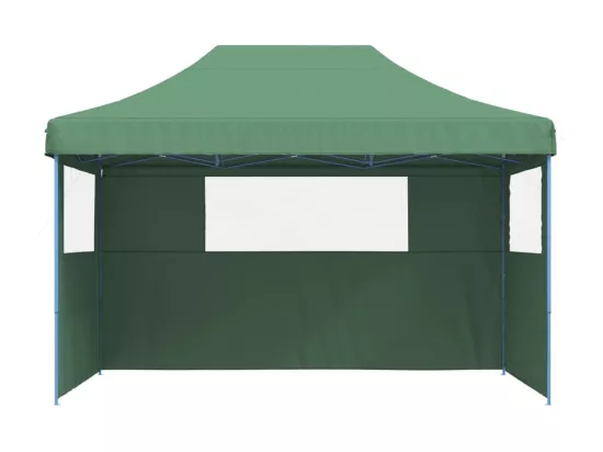 Tente de réception pliable escamotable 3 parois latérales vert