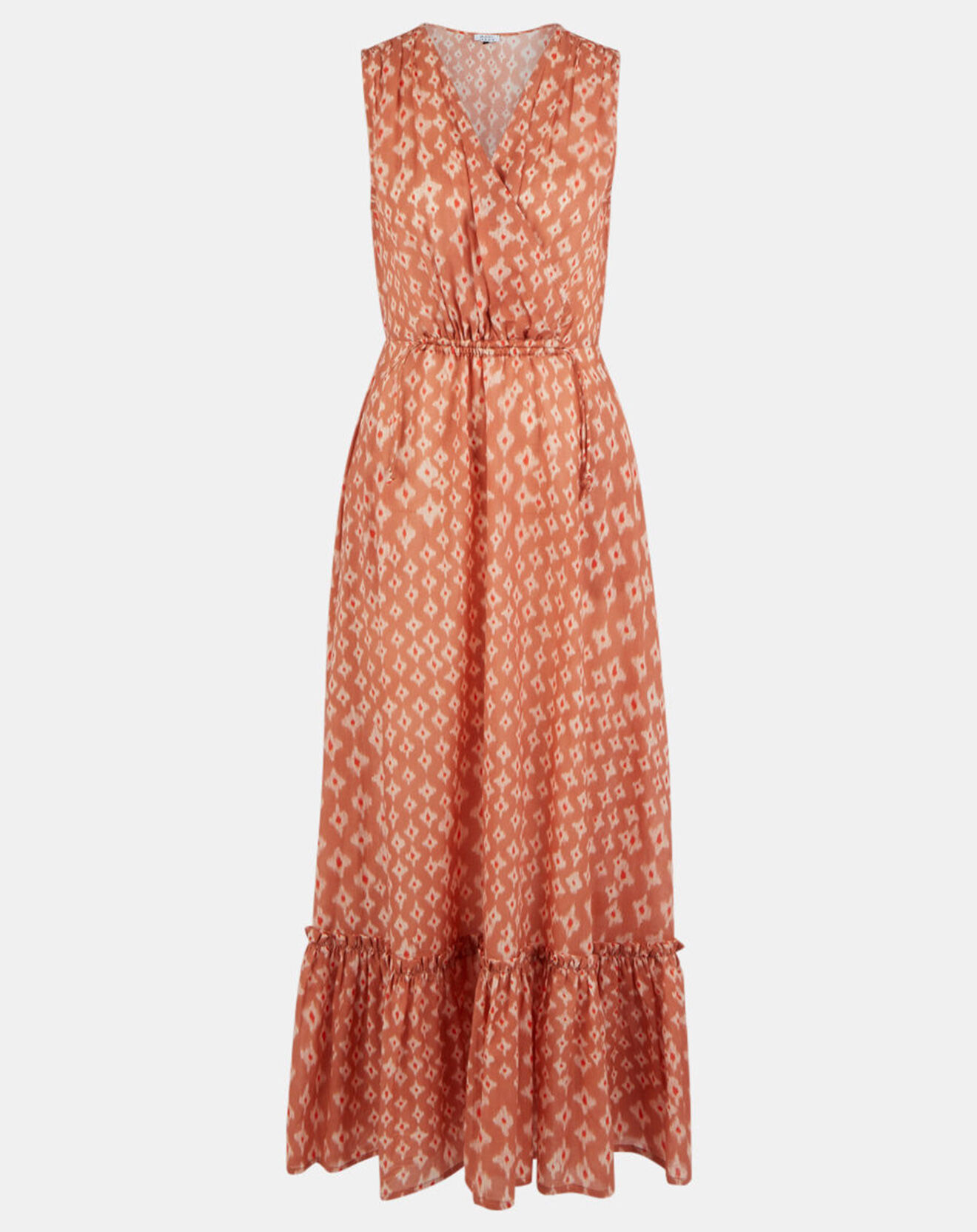 Galeries Lafayette Robe maxi Gloria imprimé saumon