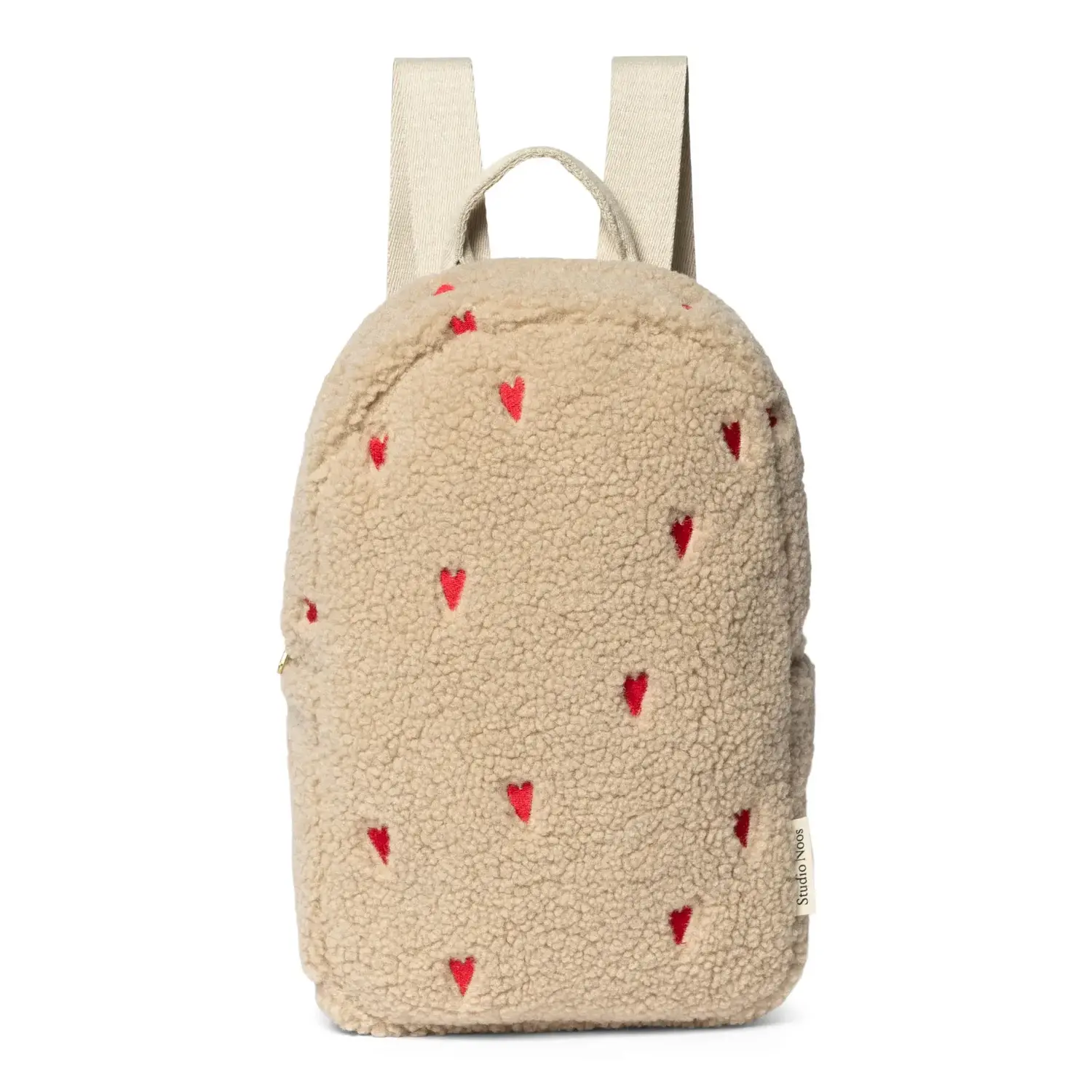 Studio Noos | Ecru Teddy Hearts | Mini Backpack