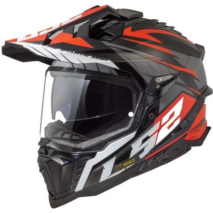 Casque LS2 MX701 EXPLORER SPIRE - Noir / Rouge