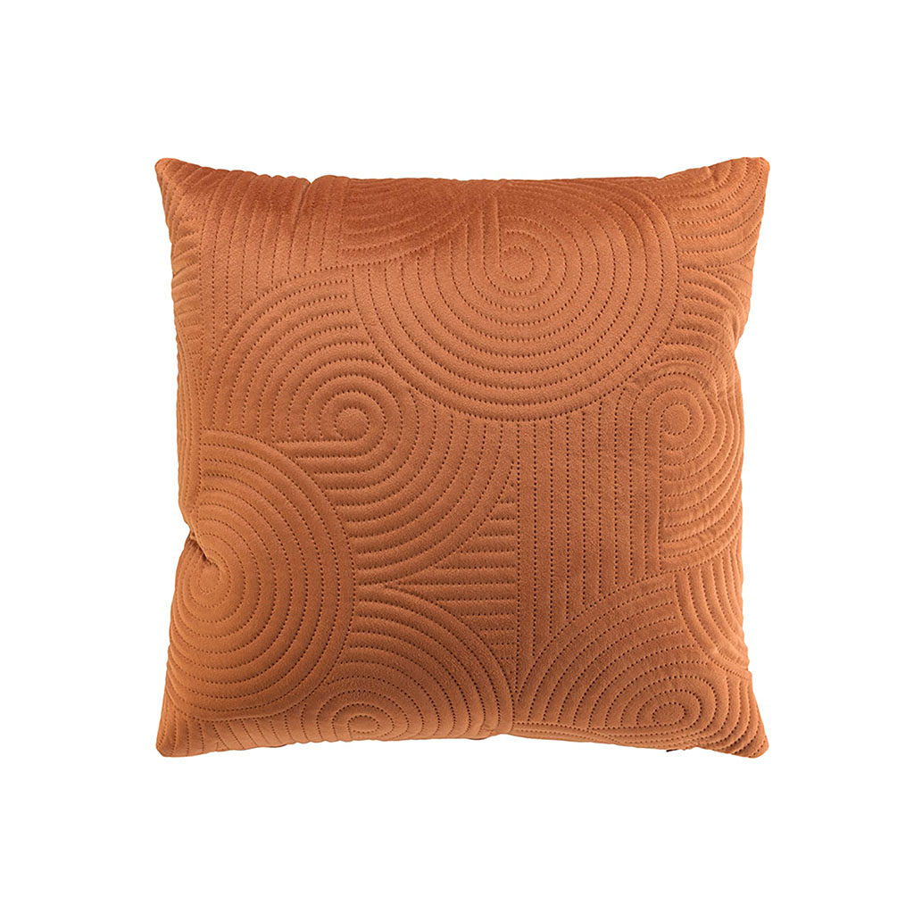 Housse de coussin CIRCLES terracotta velours 40x40cm