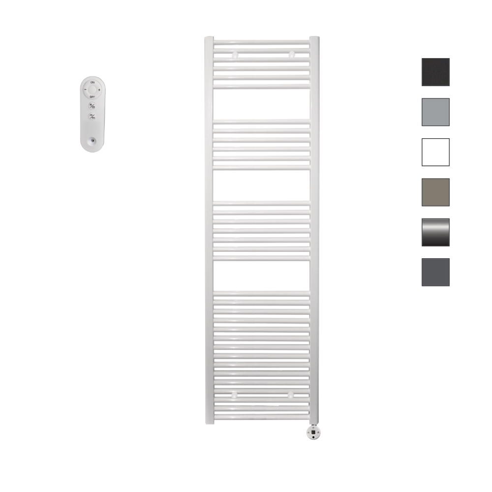 Sanicare HVS elektrische radiator 45x172cm wit met afstandsbediening en thermostaat wit rechtsonder