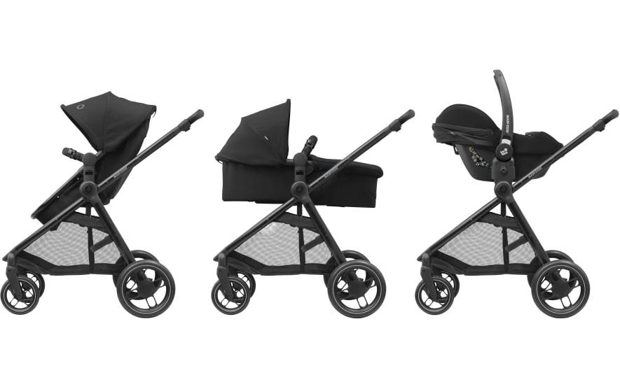 Kinderwagen Zelia 3 Essential Black<br>Praktischer 2-in-1-Kinderwagen mit Sportwagenaufsatz
