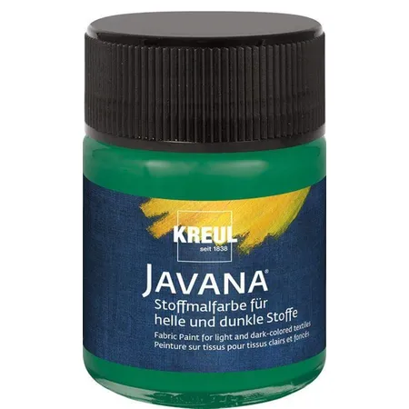 KREUL Javana Stoffmalfarbe für helle und dunkle Stoffe Dunkelgrün 50 ml