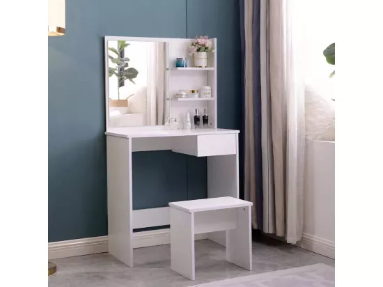 Coiffeuse table de maquillage avec miroir tiroir et tabouret ARIEL
