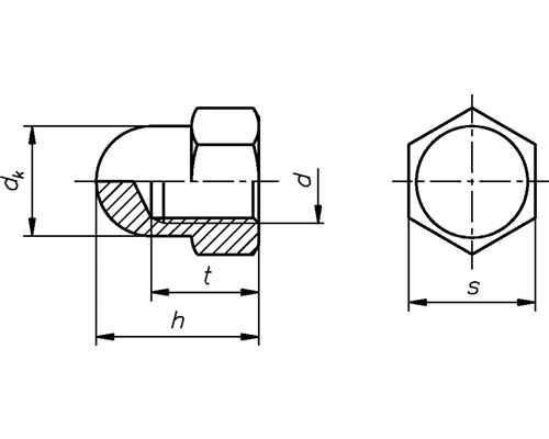 Dopmoer DIN 1587 M12 mm, verzinkt, 25 stuks