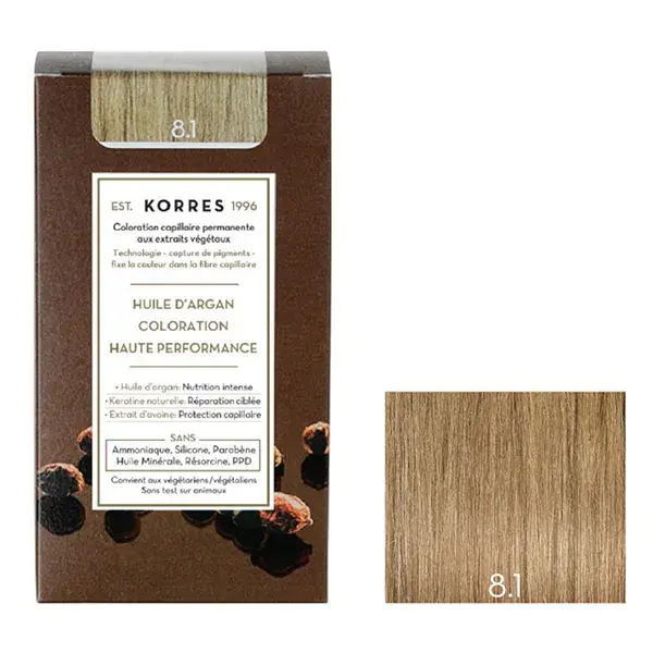 Coloração permanente Korres Louro Cinza Claro 8.1