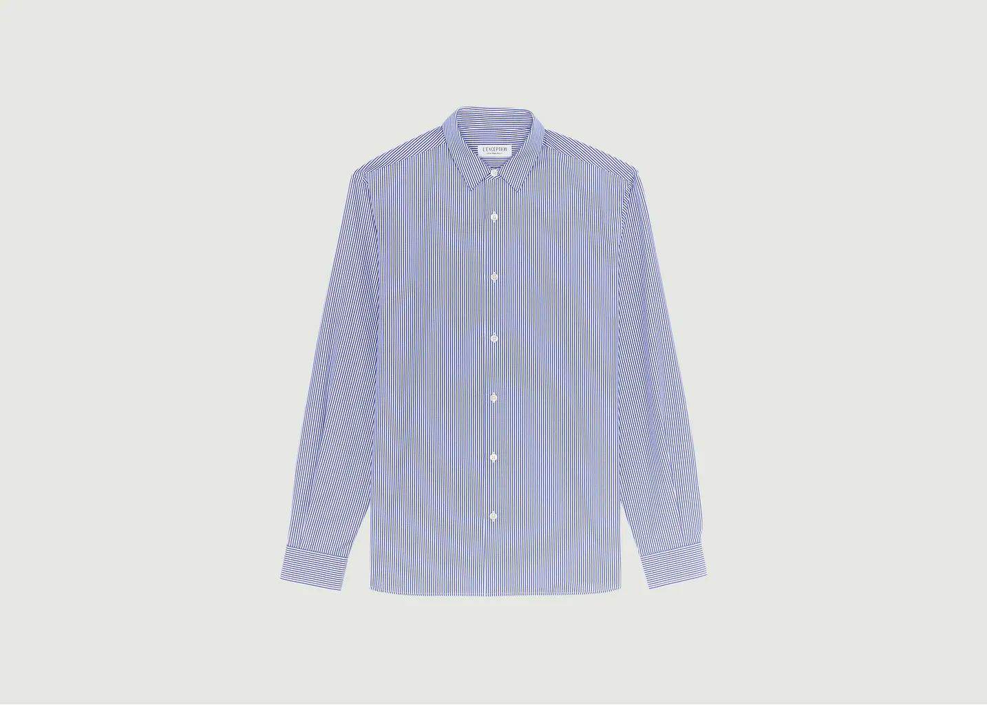 Chemise popeline à rayures bleu pétrole L'Exception Paris