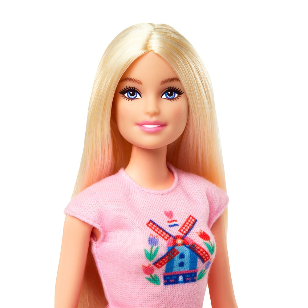 Barbie Pink Passport Holland Puppe mit Fahrrad