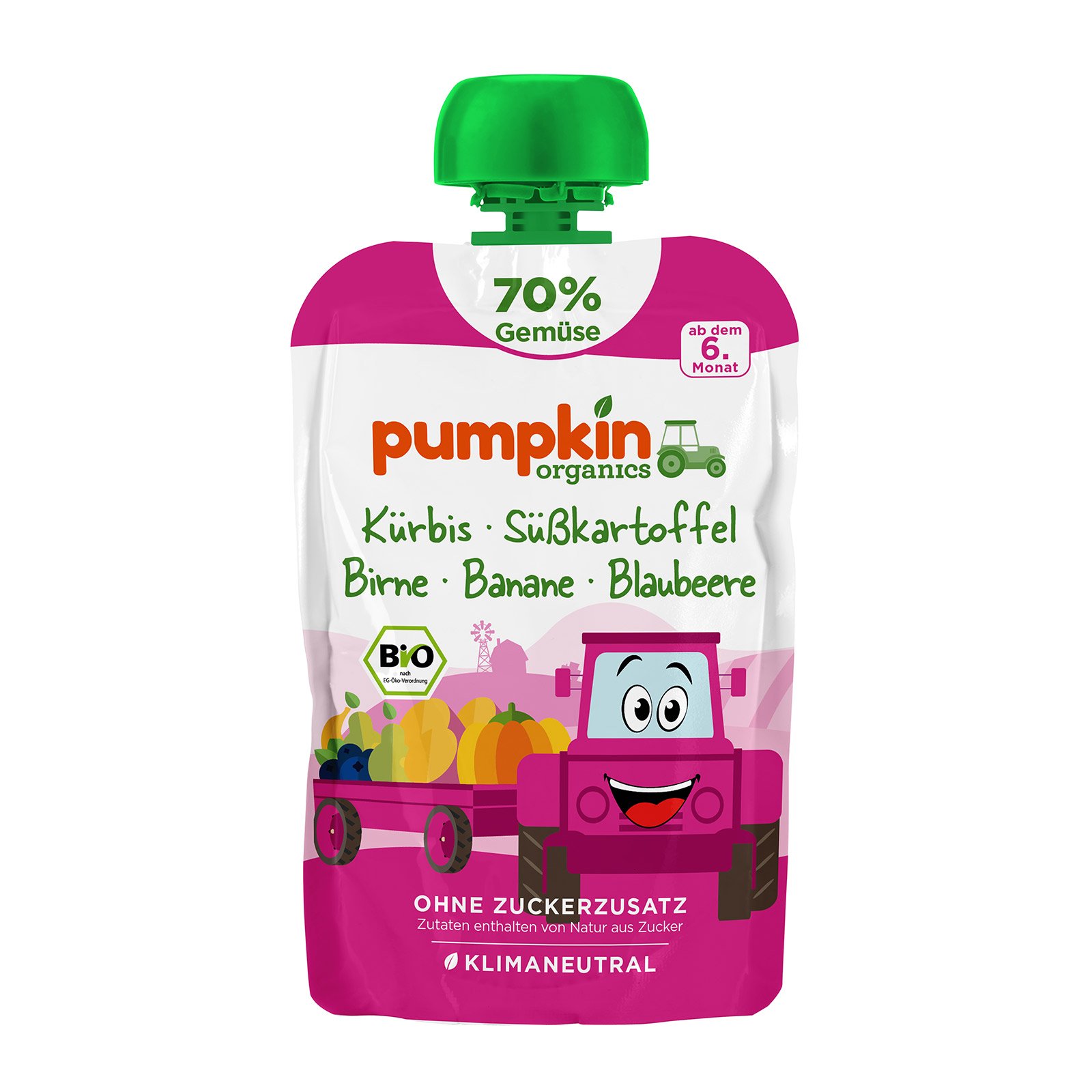Pumpkin Organics Quetschie Kürbis, Süßkartoffel, Birne, Banane & Blaubeere