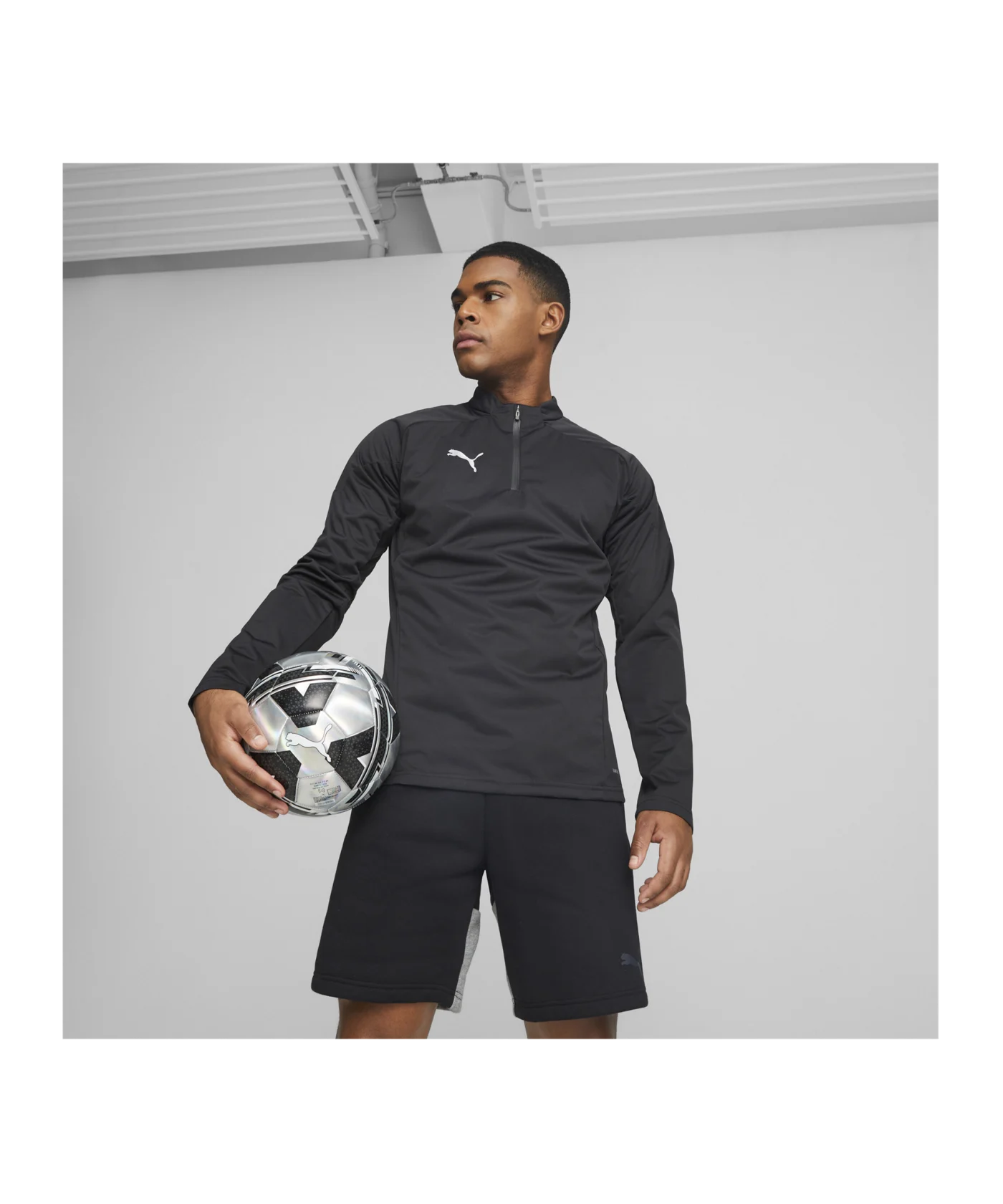 PUMA teamCUP HalfZip Regensweatshirt Schwarz F03