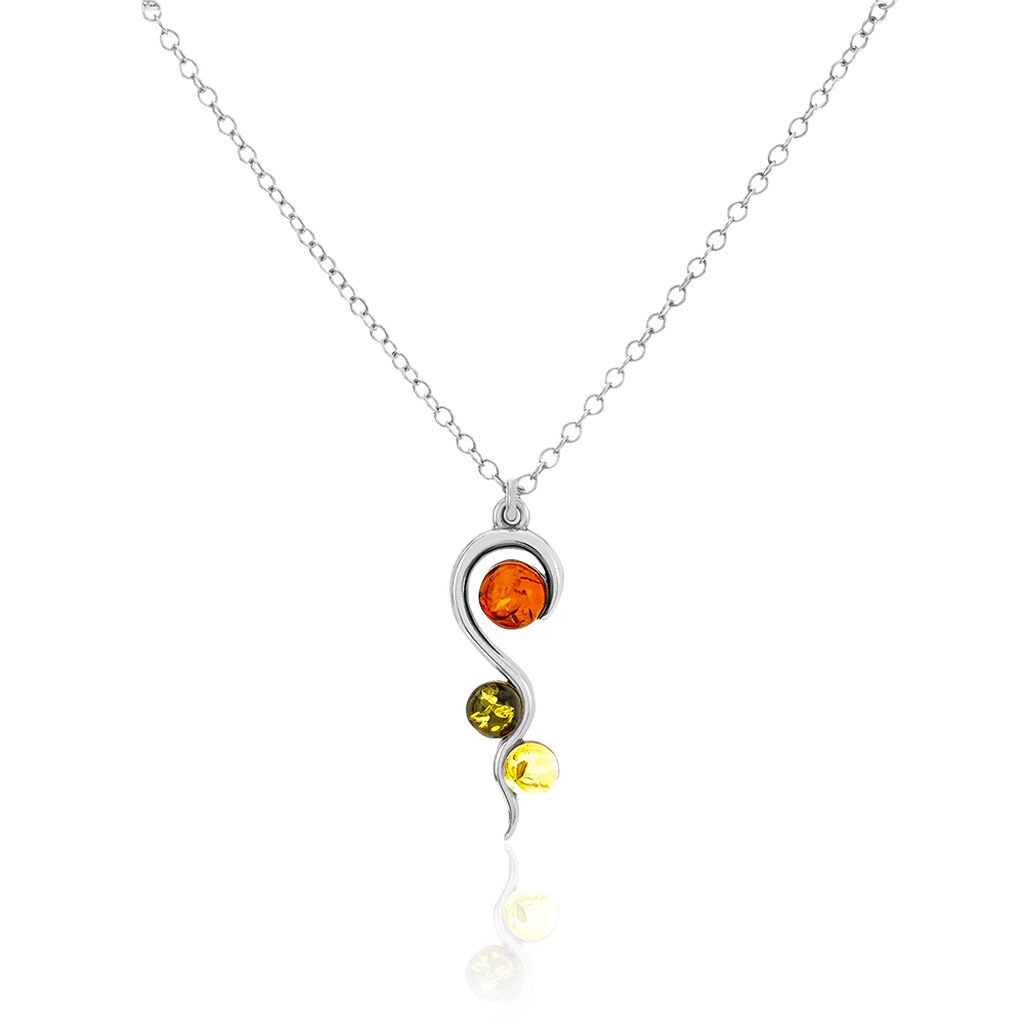 Collier Murriel Argent Blanc Ambre