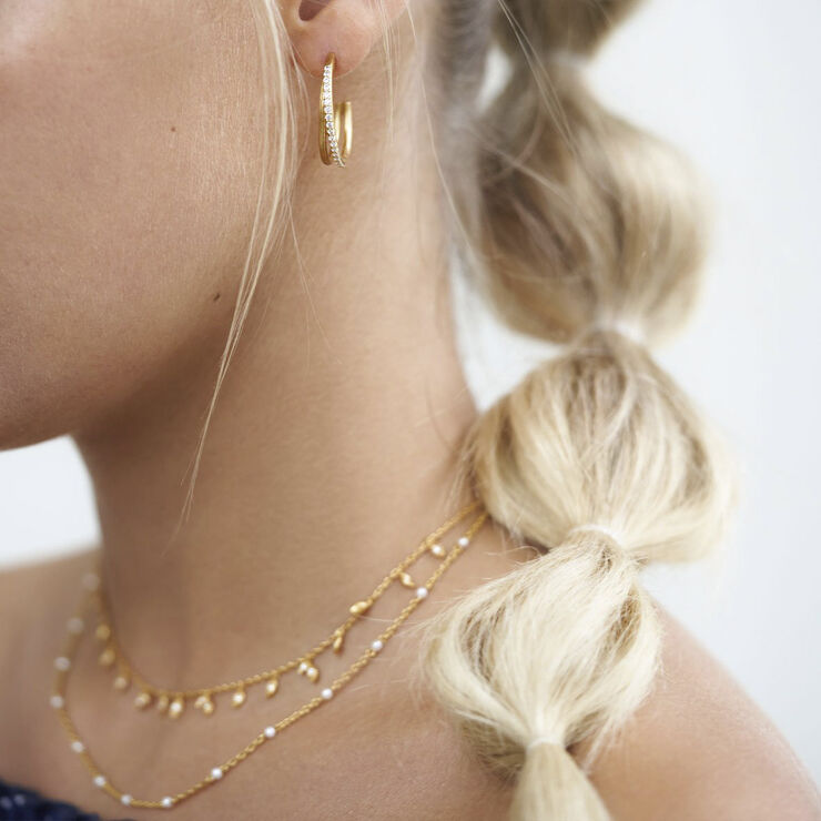 ByBiehl Scarlett necklace - GP Guld & hvid