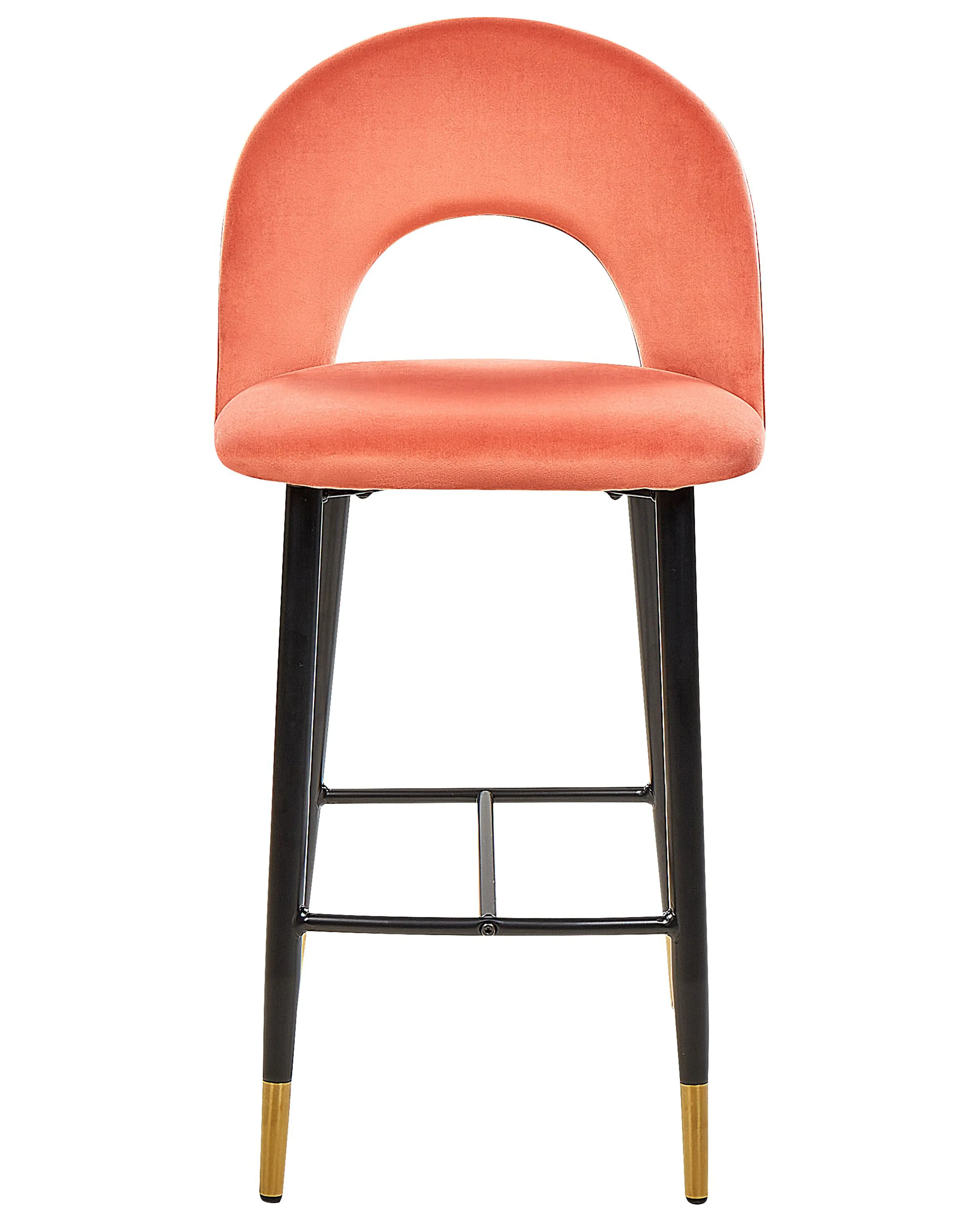 Set van 2 barstoelen FALTON Fluweel Koraalrood